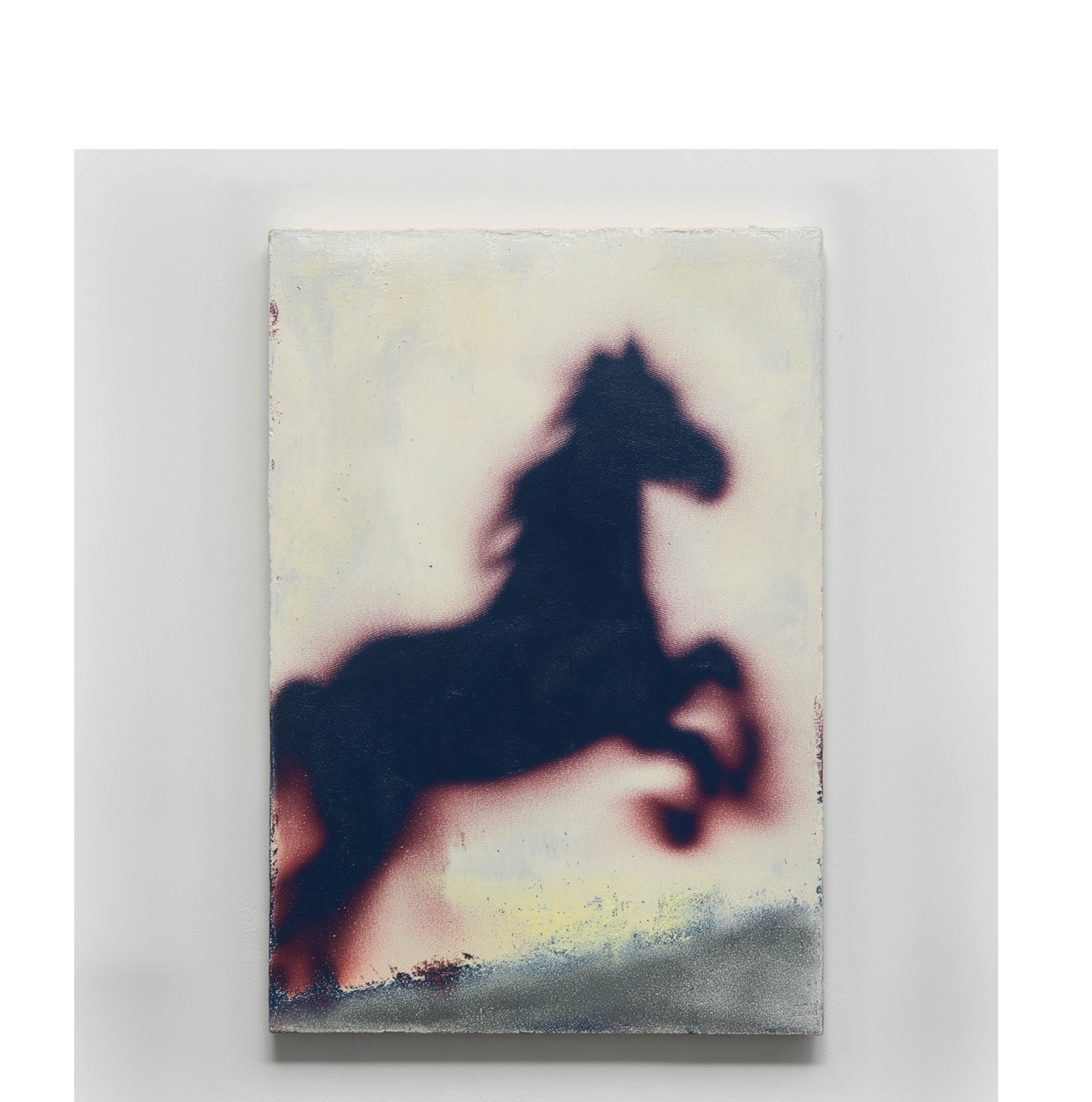 Untitled (Horse II, Japan), Acrylic, crayon + oil stick on canvas, 48 x 36 in. By Caroline Ridings.